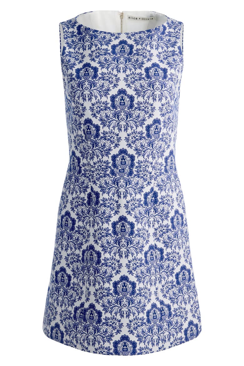 Eva Print Structure Sleeveless Minidress, Alternate, color, OFF WHITE/ TWILIGHT BLUE MULTI