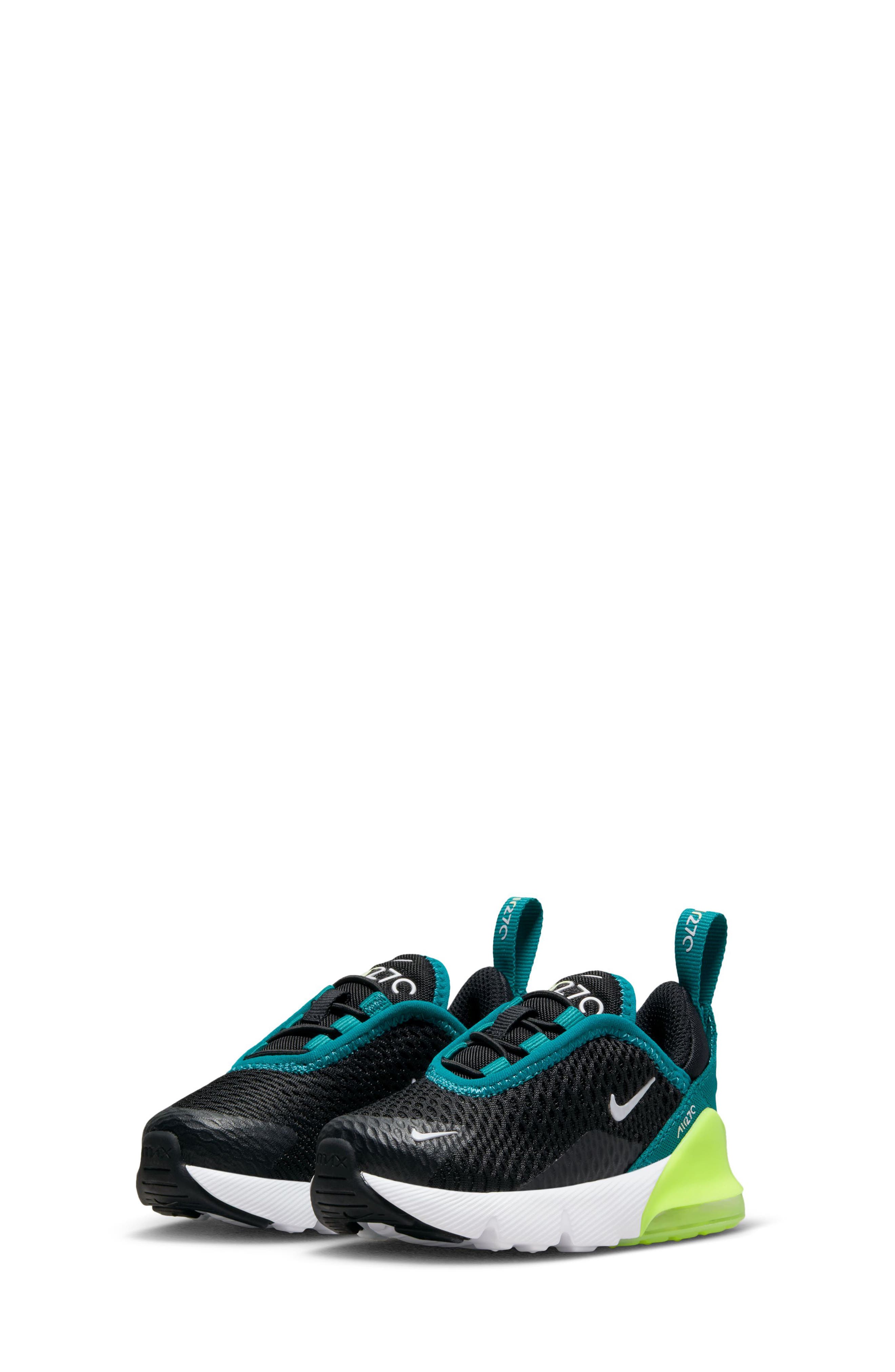 Kids' Air Max 270 Sneaker, Main, color, BLACK/ WHITE/ BRIGHT SPRUCE
