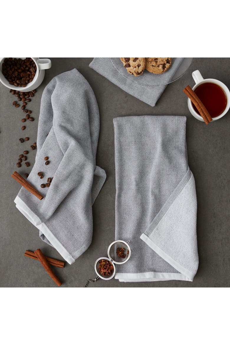 Mineral French Terry Chambray Solid Dishtowel Set/3, Alternate, color, Mineral