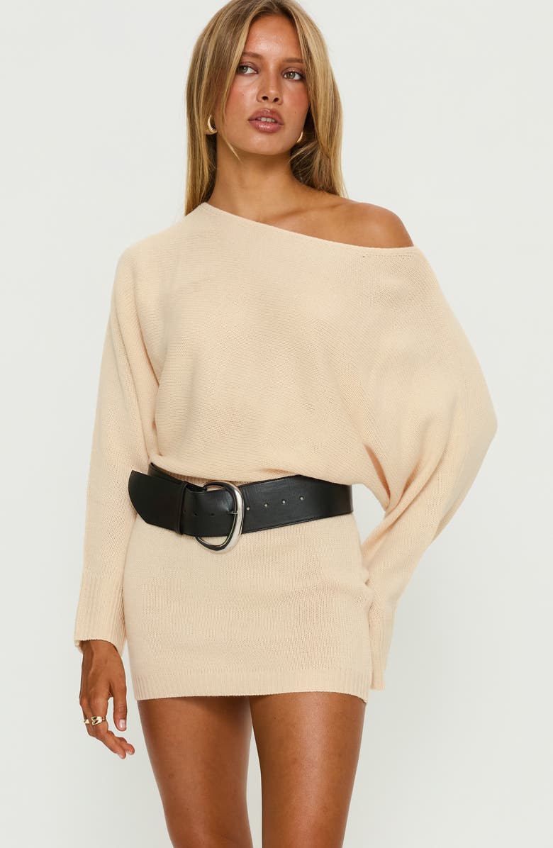 Princess Polly Bellamie Off the Shoulder Sweater Minidress, Alternate, color,