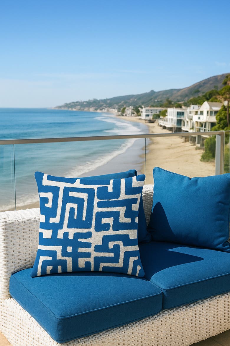 Nomad Maze Pillow, Alternate, color, Cobalt Blue