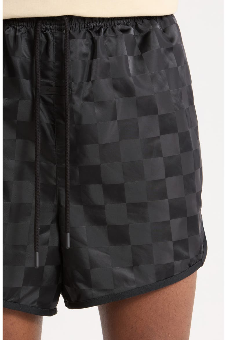 Checkered Gym Shorts, Alternate, color, VINTAGE BLACK