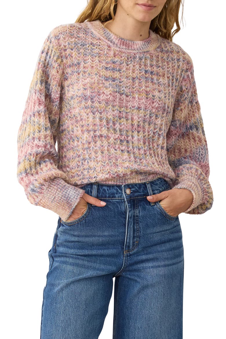 Alma Blouson Sleeve Sweater, Main, color, ROSE MULTI