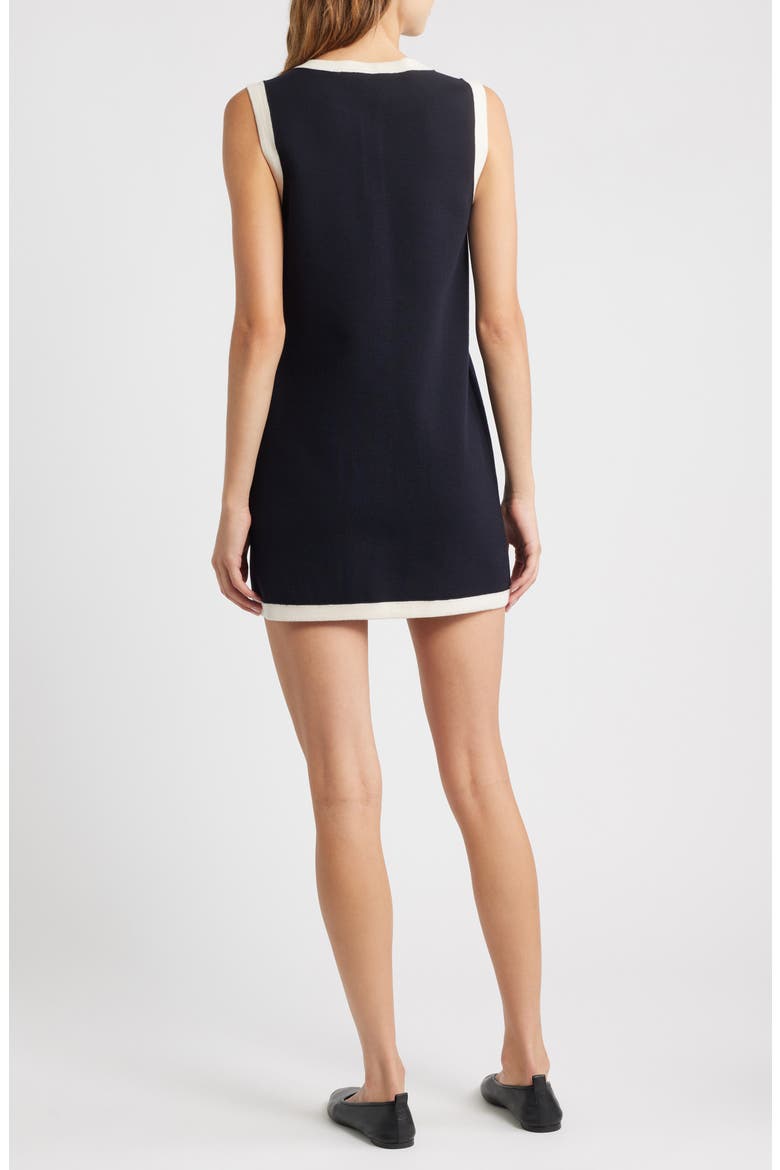 The Mixed Denim Trim Knit Minidress, Alternate, color, INDIGO