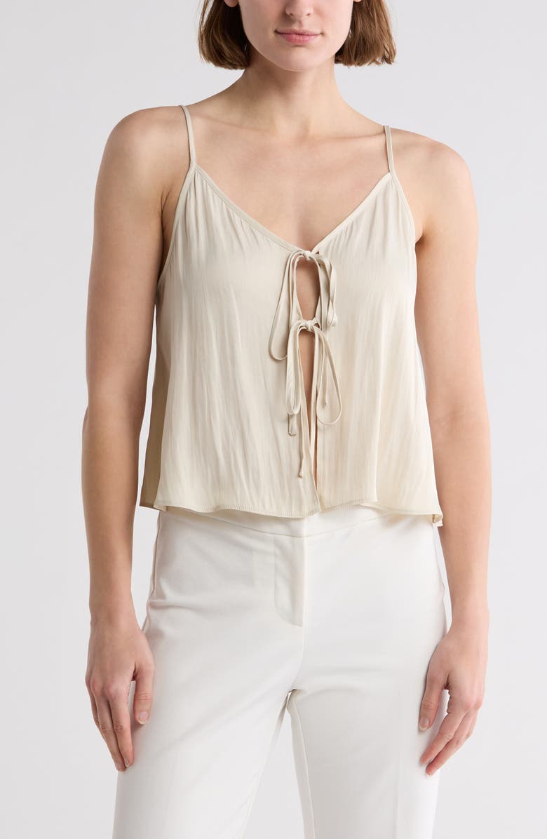 Leith Tie Front Camisole, Main, color, Ivory Dove