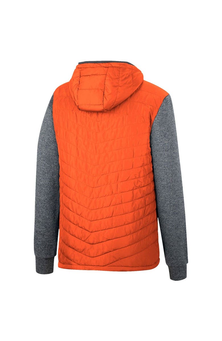 COLOSSEUM Men's Colosseum Orange/Charcoal Syracuse Orange Course Herringbone Full-Zip Hoodie, Alternate, color, 