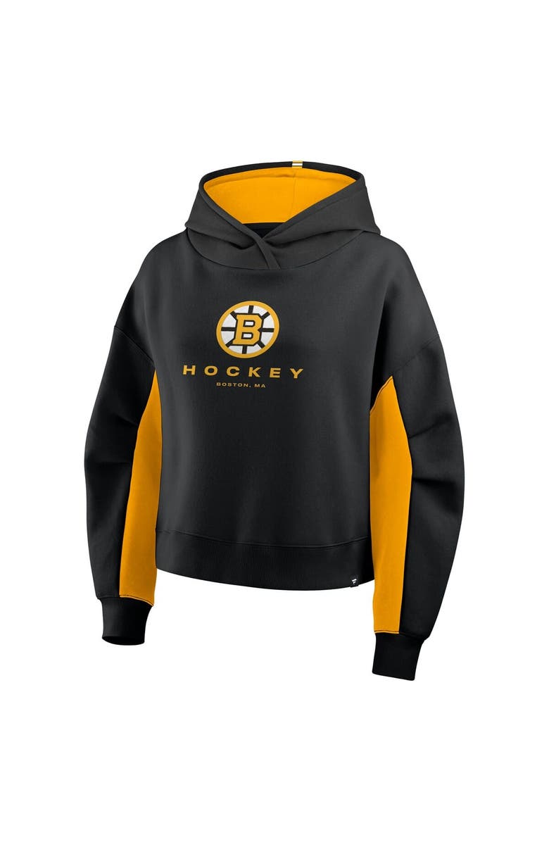 FANATICS Women
s Fanatics  Black Boston Bruins Back Check Boxy Hoodie, Alternate, color, Black
