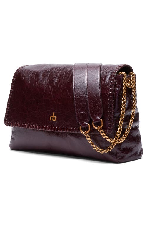Rag & Bone Large Chelsea Flap Leather Convertible Shoulder Bag In Purple