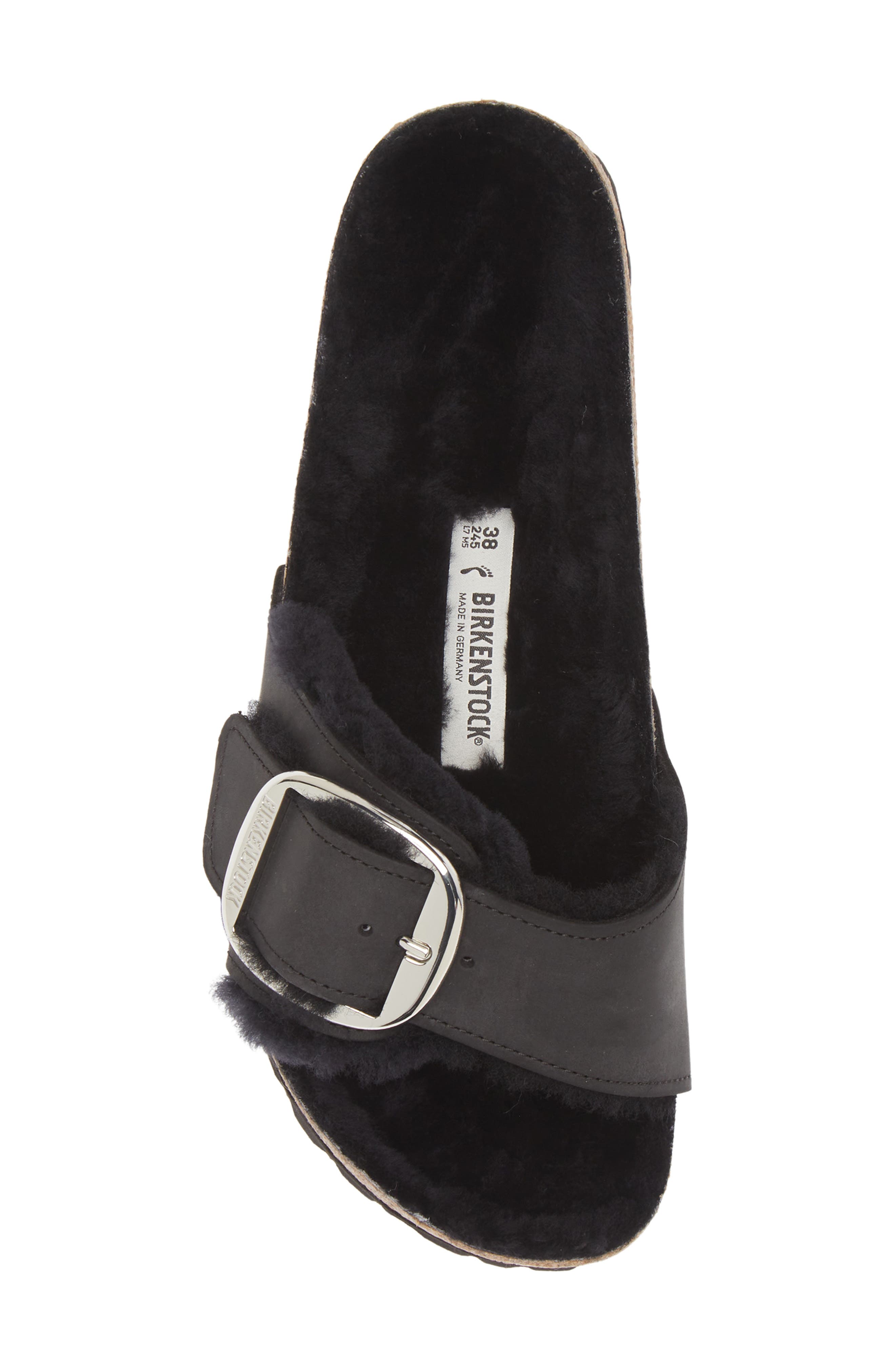 Birkenstock Madrid Big Buckle Genuine Shearling Lined Sandal, Alternate, color, 