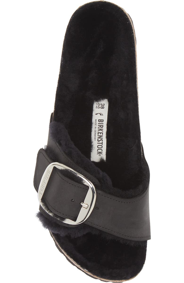Birkenstock Madrid Big Buckle Genuine Shearling Lined Sandal, Alternate, color,