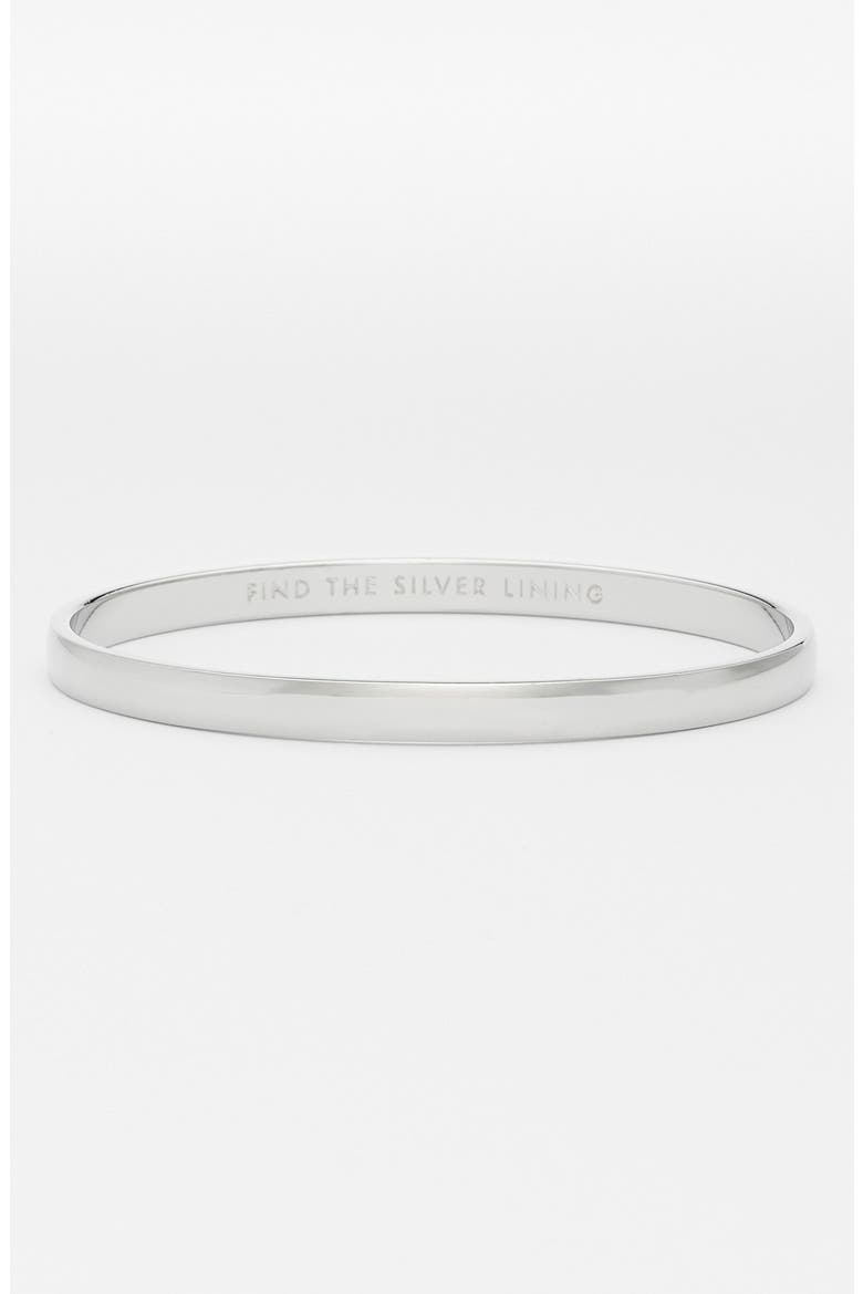 'idiom - find the silver lining' bangle, Main, color, SILVER