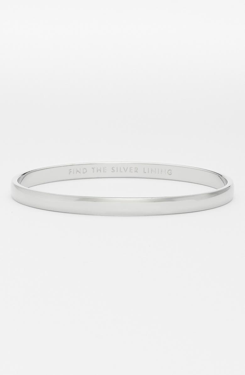 Kate Spade New York 'idiom - find the silver lining' bangle, Main, color, Silver