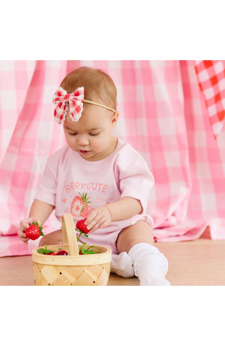 Sweet Wink Red Gingham Bow Baby Headband, Alternate, color, Red