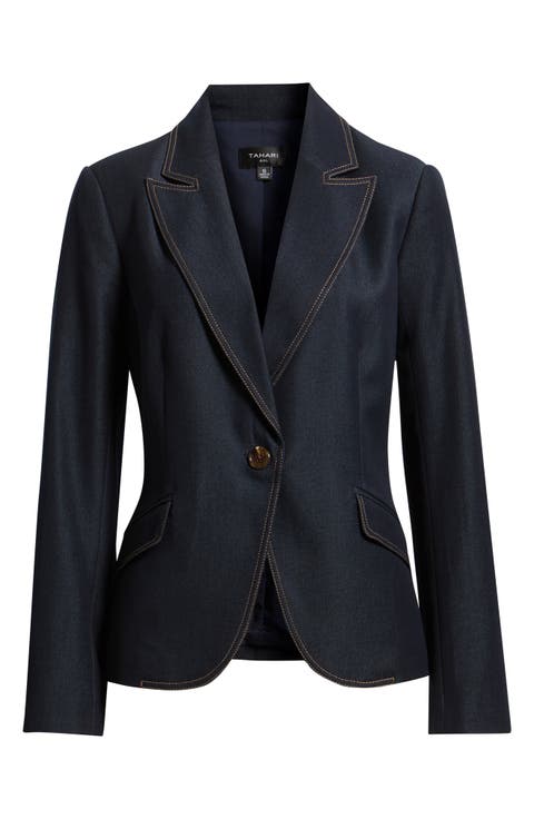 One-Button Denim Jacket