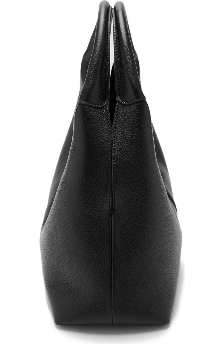 MANGO Leather Shoulder Bag, Alternate, color, Black