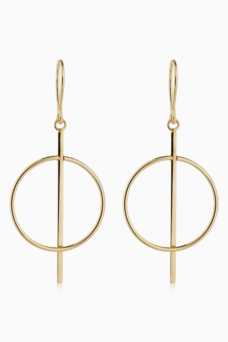 14K Yellow Gold Gallery Drop Earrings, Main, color, Yellow Gold