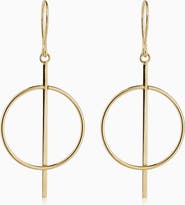 Oradina 14K Yellow Gold Gallery Drop Earrings
