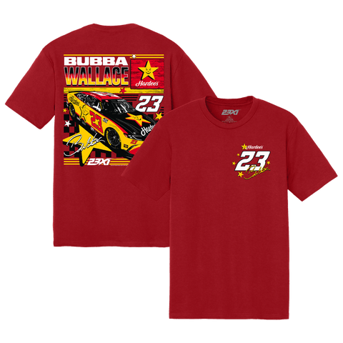 Men's 23XI Racing  Red Bubba Wallace #23 Hardee's T-Shirt