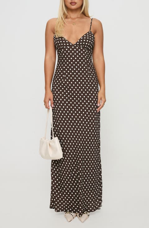 Jorjana Polka Dot Maxi Dress