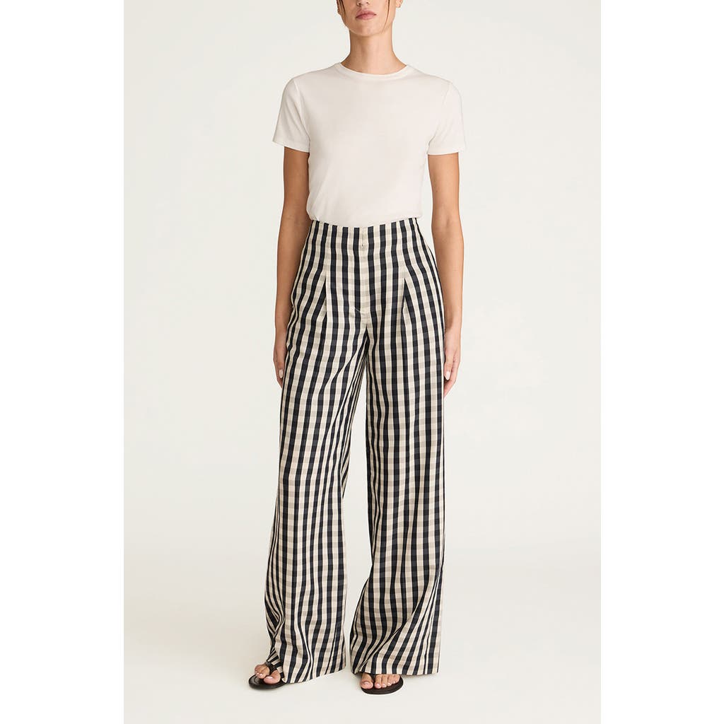 REBECCA TAYLOR REBECCA TAYLOR GINGHAM TWILL HIGH WAIST TROUSER