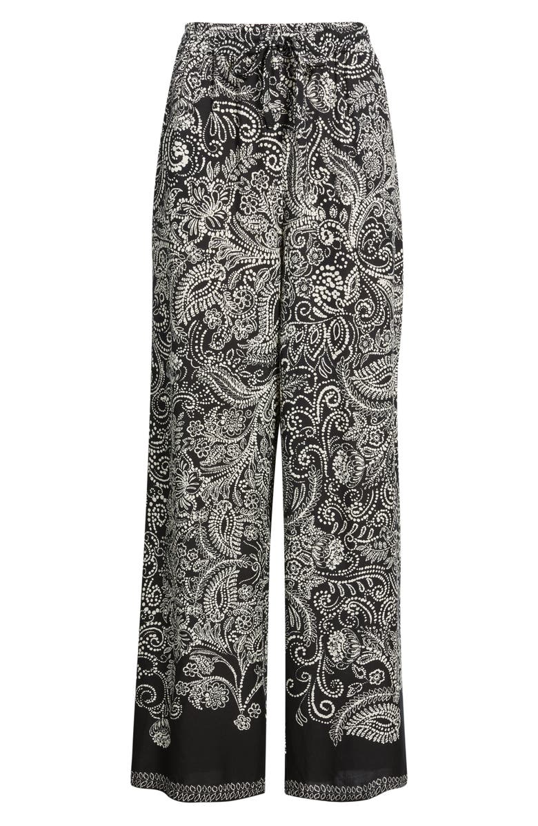 Vince Camuto Elastic Waist Wide Leg Pants, Alternate, color, Rich Black