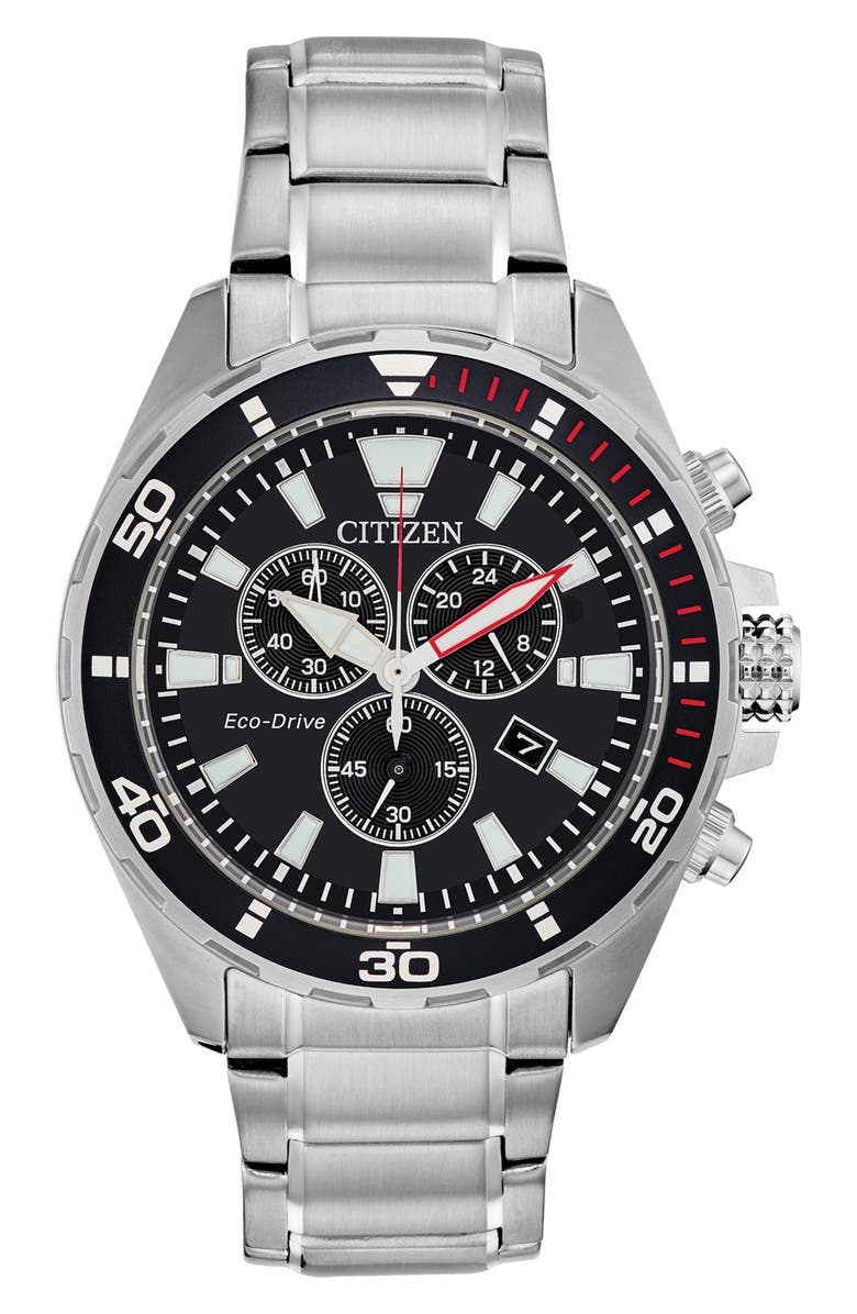 Citizen Eco-Drive Stainless Steel Bracelet Watch, 43mm, Main, color, 