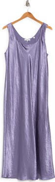 Vince Square Neck Satin Tank Dress