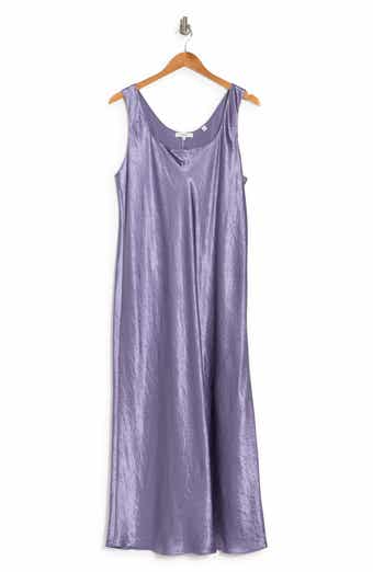 Vince Square Neck Satin Tank Dress