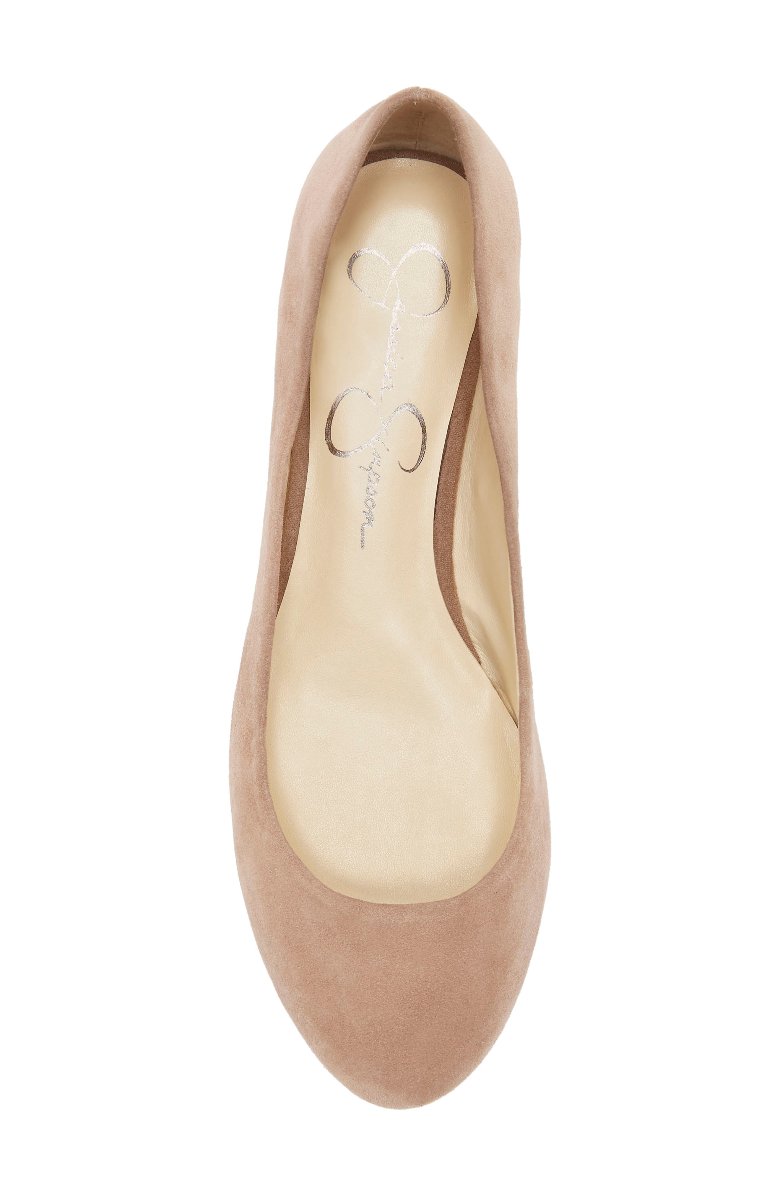 Ginly Ballet Flat, Alternate, color, WARM TAUPE SUEDE