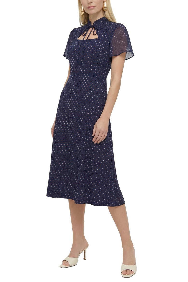 Primrose Midi Dress, Alternate, color, Navy