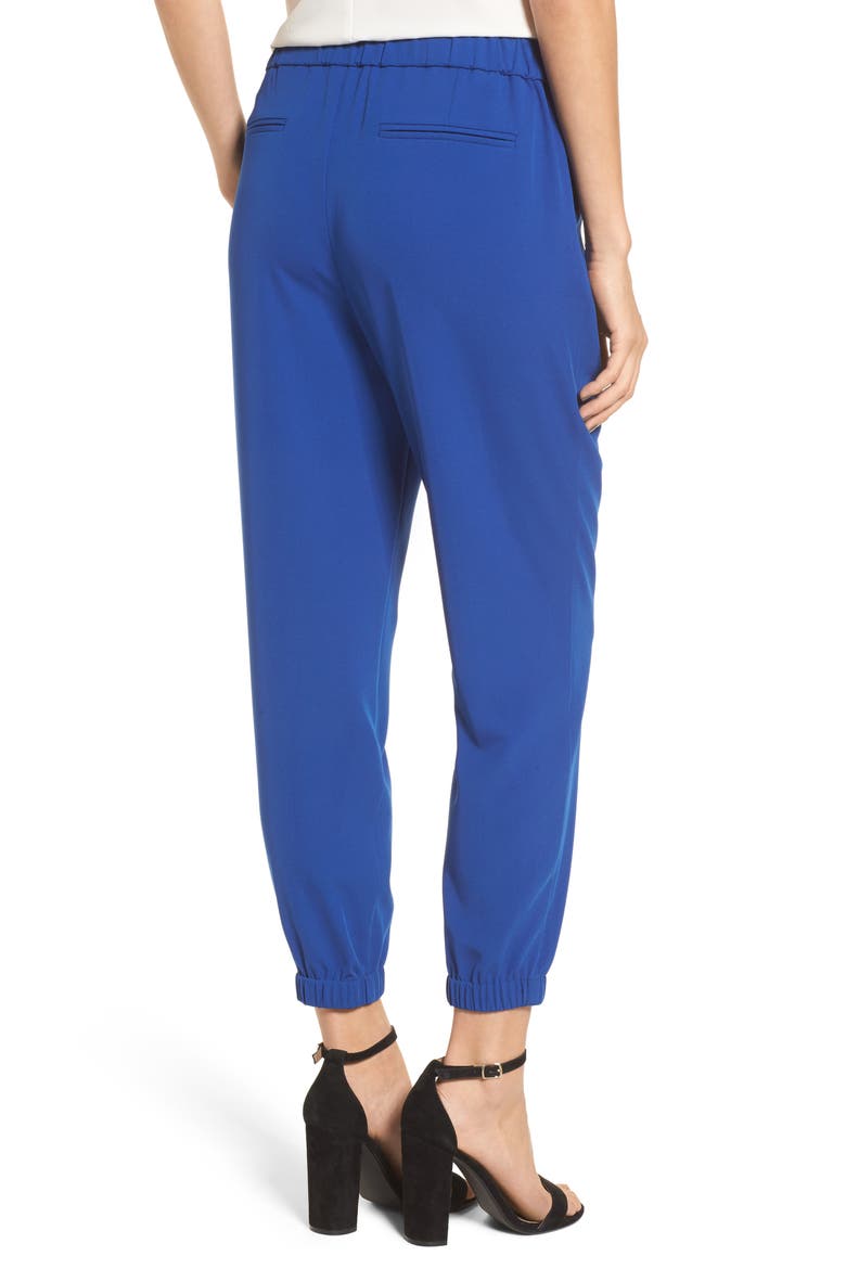Stretch Crepe Jogger Pants, Alternate, color, BLUE MAZARINE
