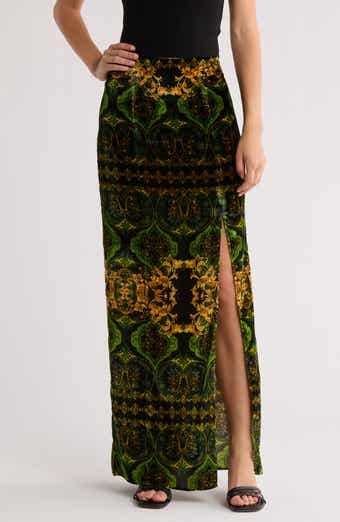 Alice + Olivia Stephine Velvet Maxi Skirt