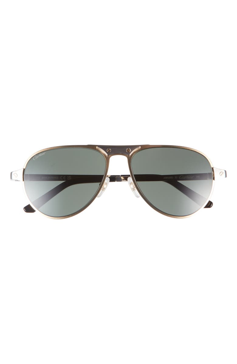 Cartier 58mm Navigator Sunglasses, Main, color, Gold