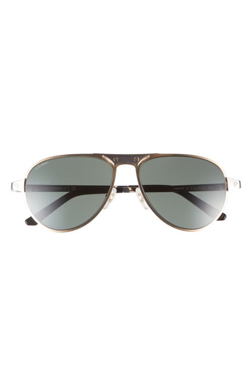Cartier Santos Brushed Pilot Frame Sunglasses