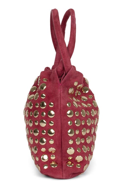Jeffrey Campbell Lil-brat Leather Handbag In Deep Rose Suede Gold