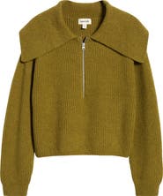 Open Edit Rib Half Zip Sweater