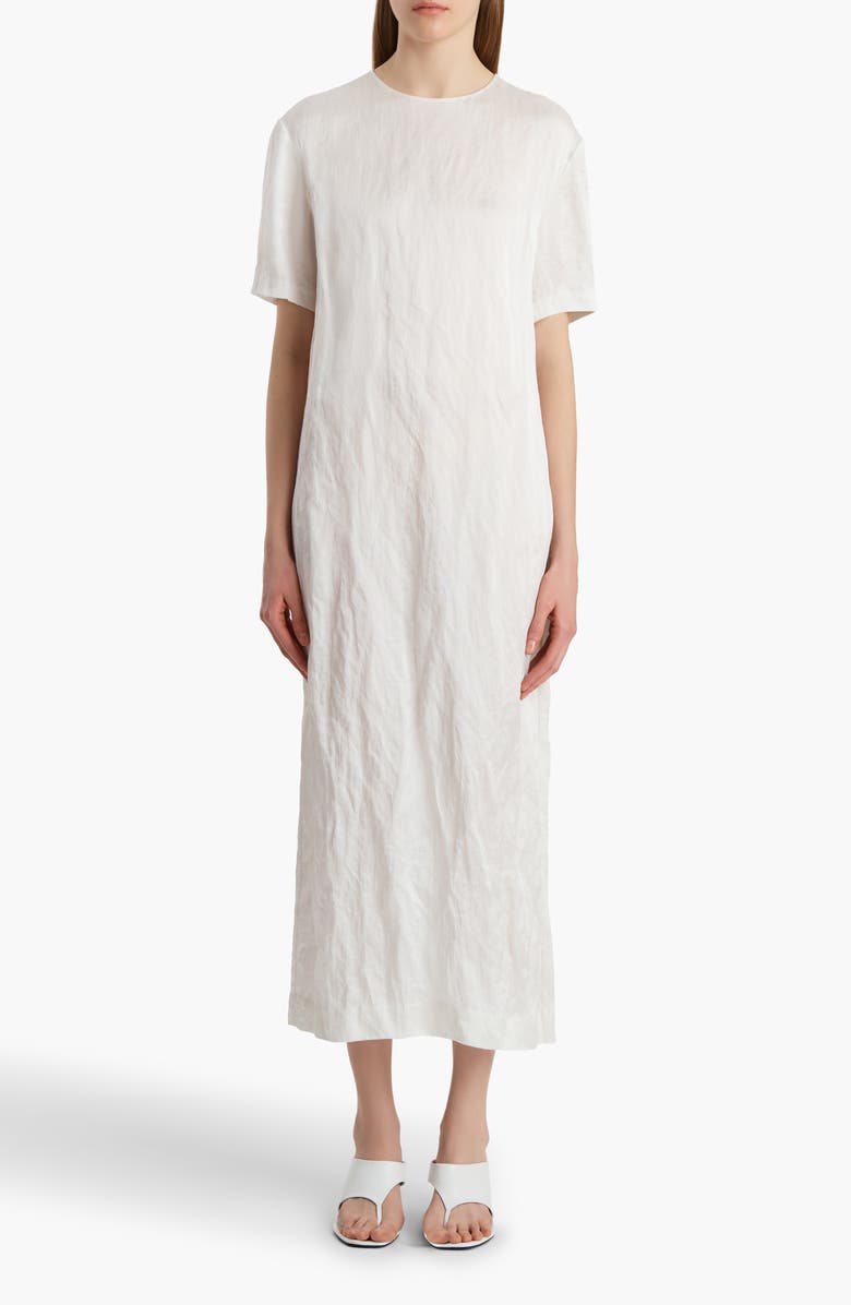 Khaite Webber Crinkled Voile Maxi Dress, Main, color, Chalk