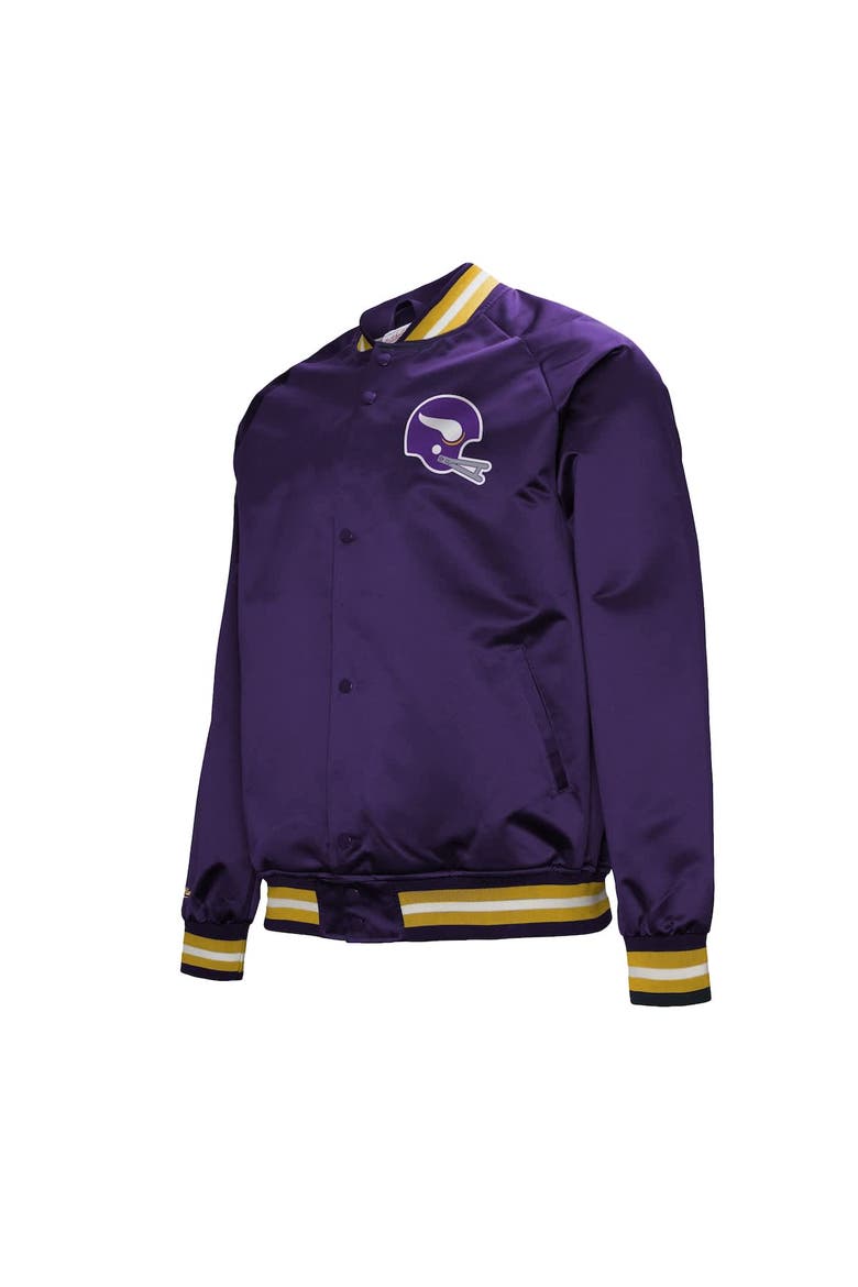 Men's Mitchell & Ness Purple Minnesota Vikings Vintage Double Down Satin Raglan Full-Snap Jacket, Alternate, color, Purple