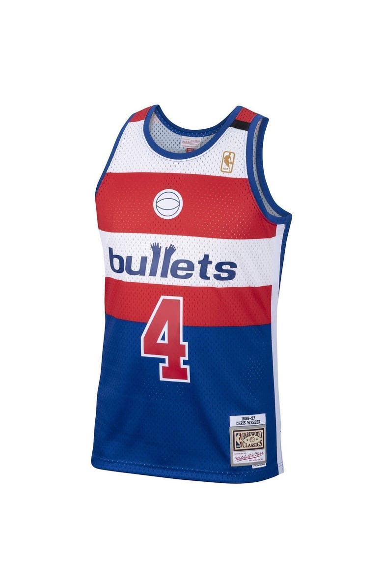 Mitchell & Ness Men's Mitchell & Ness Chris Webber Royal Washington Bullets 2001/02 Hardwood Classics Swingman Jersey, Alternate, color, 