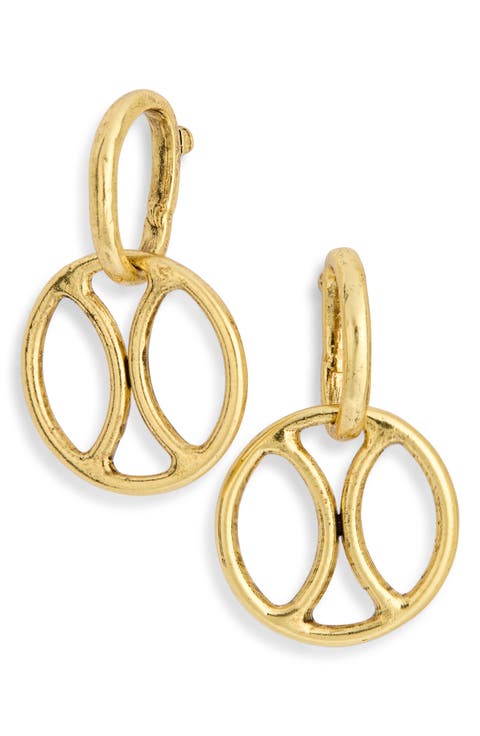 Round Link Dangle Drop Earrings