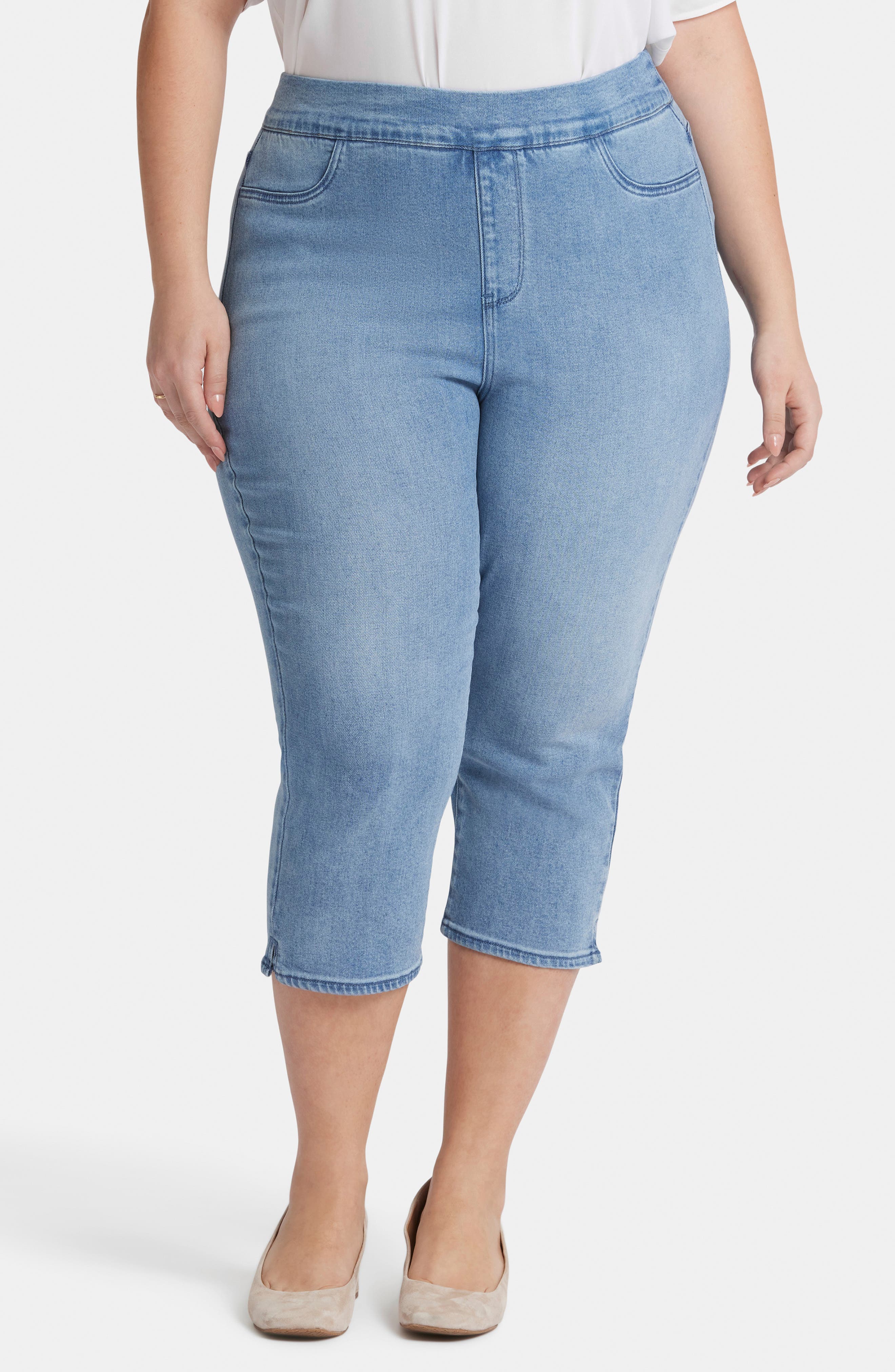 Dakota Side Slit Pull-On Capri Jeans - image 5