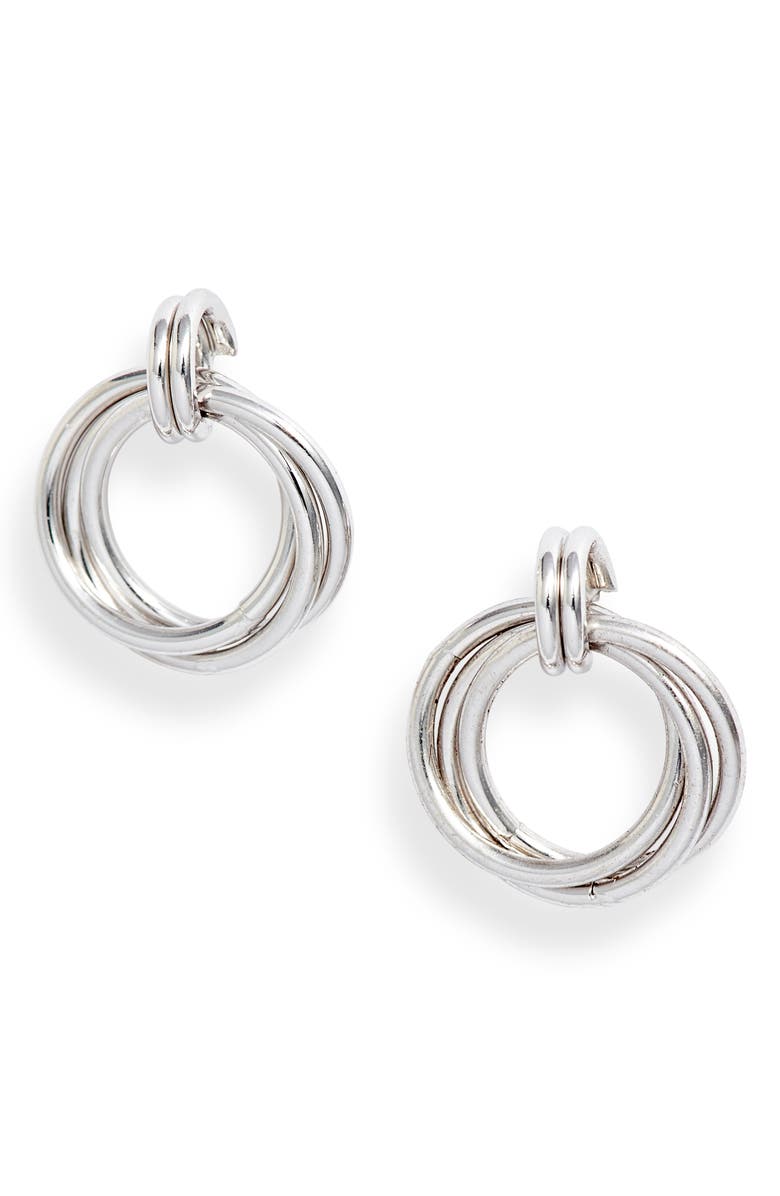 Sterling Forever Layered Hoops Stud Earrings, Main, color, 