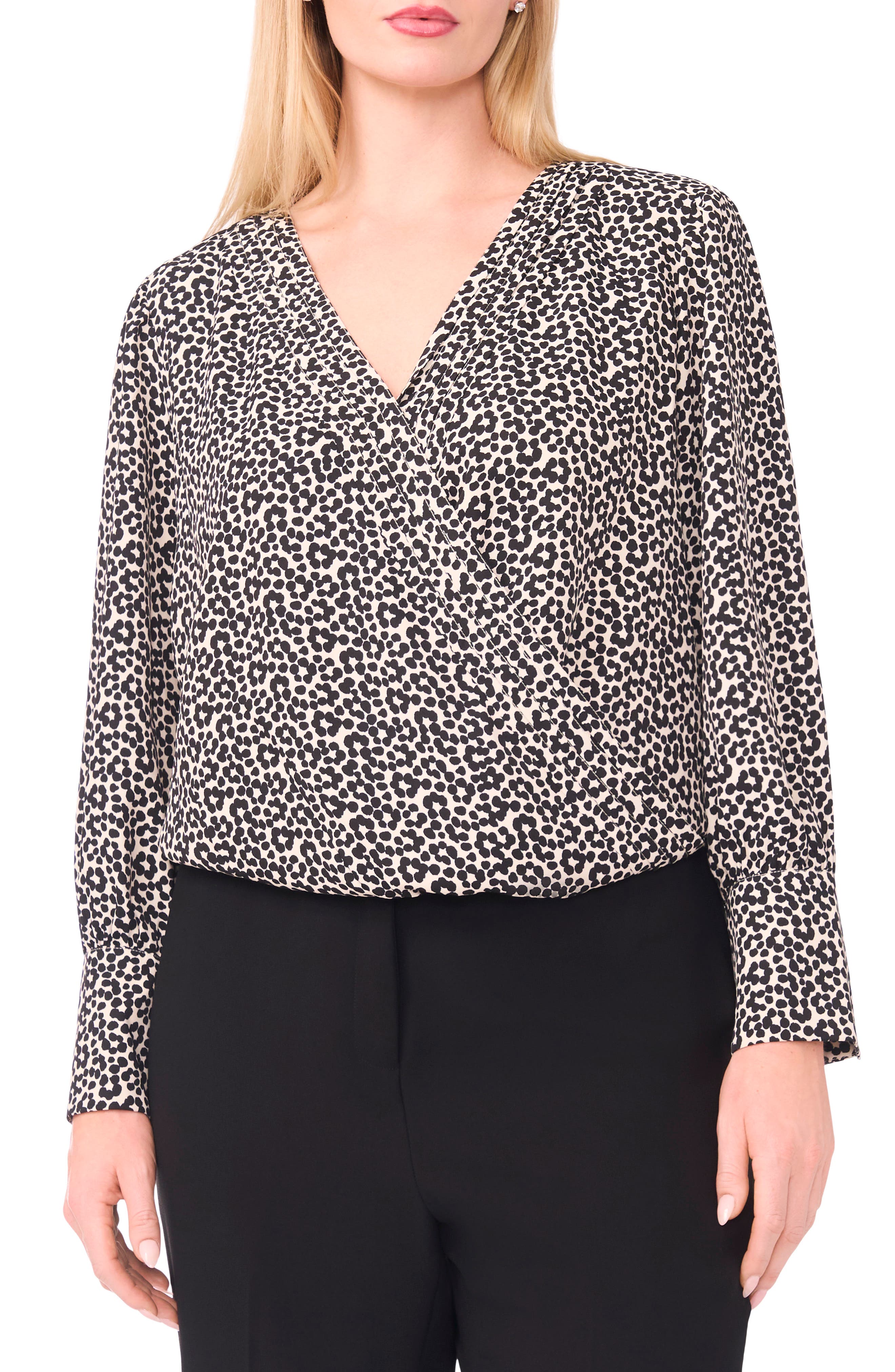 Flower Dot Wrap Top