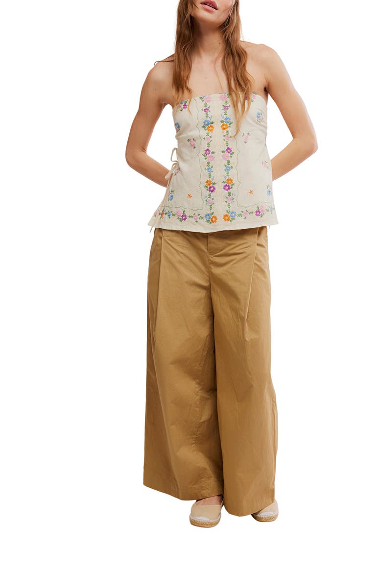 Doily Days Embroidered Strapless Cotton Top, Alternate, color, CREAM COMBO