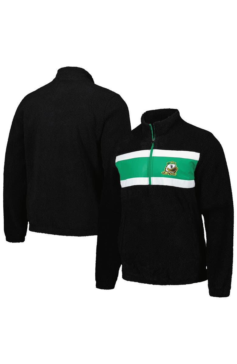 G-III SPORTS BY CARL BANKS Men's G-III Sports by Carl Banks Black Oregon Ducks Pinch Runner Half-Zip Top, Main, color, Black