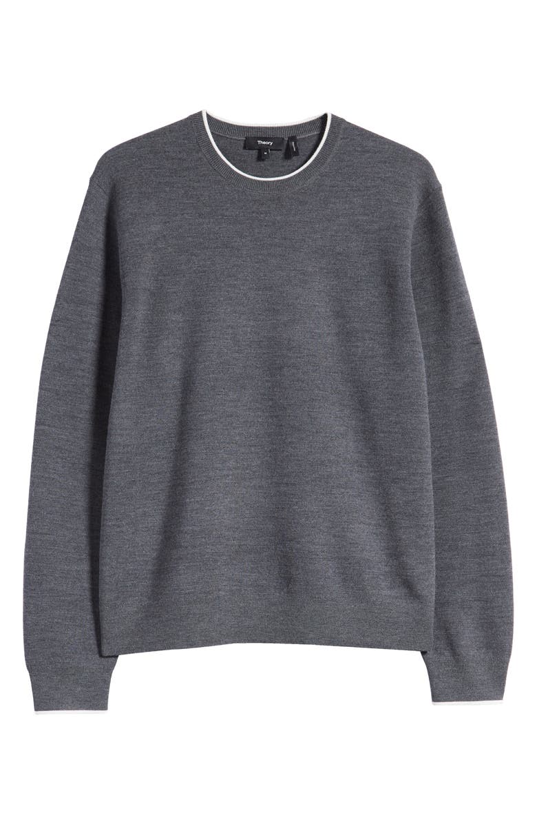 Theory Arnaud Tipped Merino Wool Blend Crewneck Sweater, Alternate, color, 