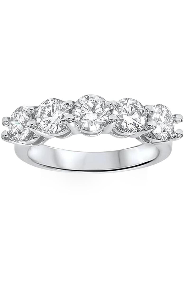 Bliss Diamond 2 Carat 5-Stone Round Lab Grown Diamond Ring 14K Gold, Alternate, color, 14K White Gold
