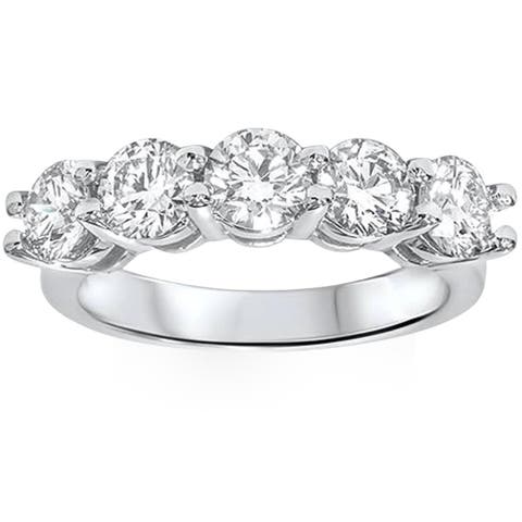 2 Carat 5-Stone Round Lab Grown Diamond Ring 14K Gold