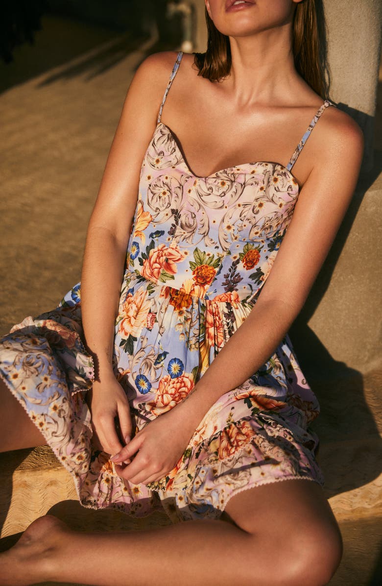 Agua Bendita Isadora Numen Floral Sundress, Alternate, color, Blue Multicolor