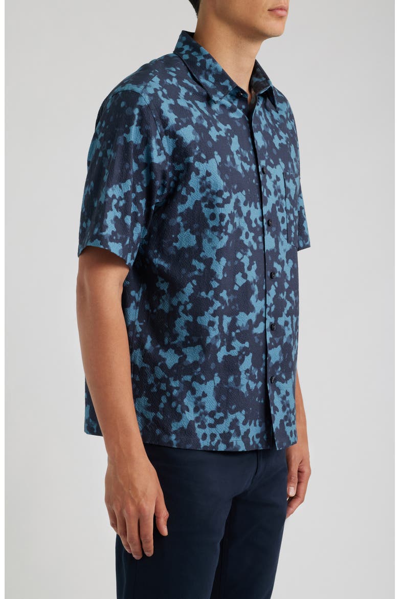 Weekend Short Sleeve Seersucker Button-Up Shirt, Alternate, color, BALTIC MULTI